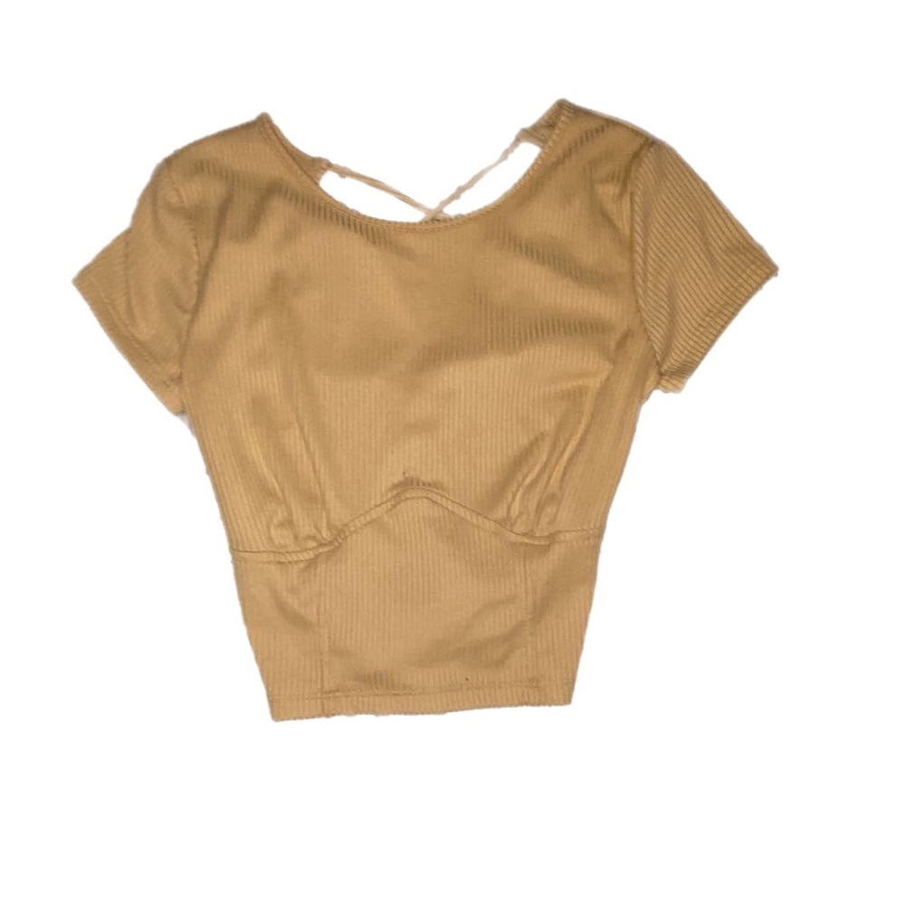 just Polly yellow crisscross tied crop top
